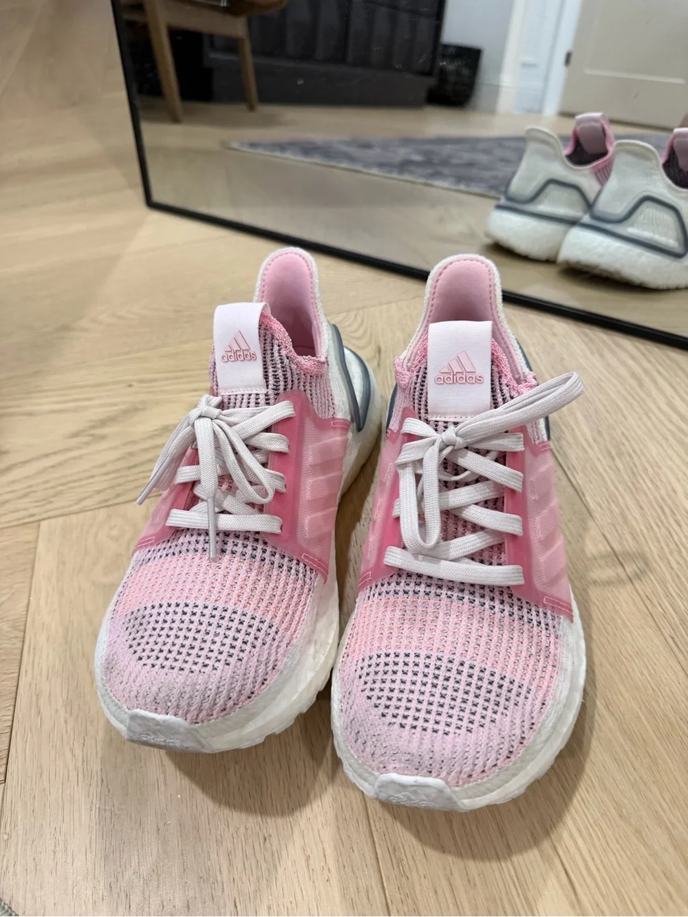 Women’s Adidas Boost Pink Knit Running Sneakers